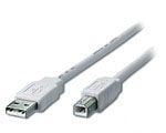 Equip 128650, 1,8 m, USB A, USB B, USB 2.0, Hankjønn/hankjønn, Sølv, Gjennomsiktig