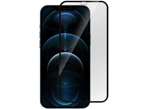 eSTUFF Titan Shield - Skjermbeskyttelse for mobiltelefon - full deksel - glass - gjennomsiktig - for Apple iPhone 12, 12 Pro
