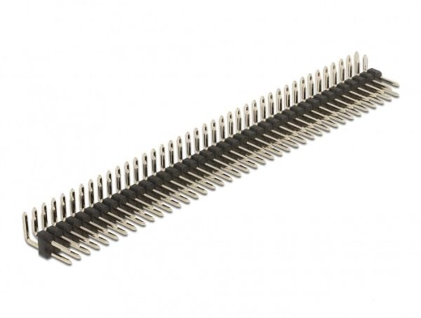 Delock - Pin header (40-pin, pitch 2.54 mm) - svart (en pakke 5)