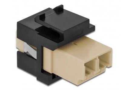 Delock - Modulaarinen upotus - LC x 2 - musta, beige