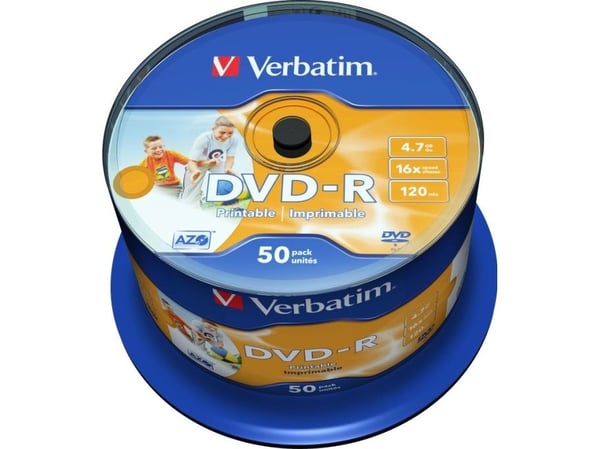 DVD-R Verbatim 4,7GB 16X PRO 50stk spindel printable