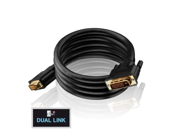 Purelink PureInstall PI4200 - DVI-kabel - dobbeltlenke - DVI-D (hann) til DVI-D (hann) - 7.5 m - svart