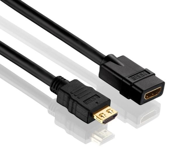 Purelink PureInstall PI1100 High Speed - HDMI-förlängningskabel med Ethernet - HDMI hona till HDMI hane - 3 m - trippelskärmad - svart