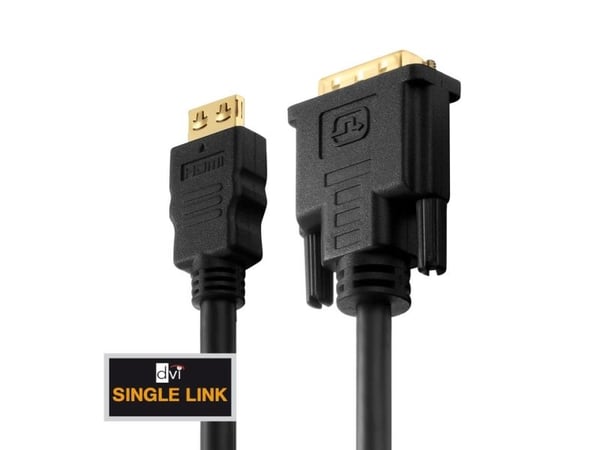 Purelink PureInstall PI3000 - Adapterkabel - enkeltlenke - DVI-D hann til HDMI hann - 50 cm - trippel beskyttelse - svart