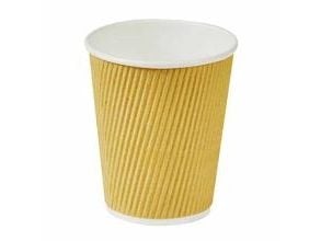 Kaffebæger Pap Ø62x60mm 10cl 3.5oz Ripple wall Til Espresso Natur,25 stk/ps - (25 stk.)