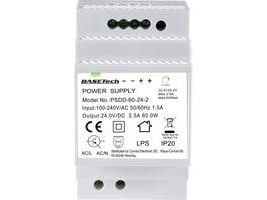 BASETech PSDD-60-24-2, PS-transformator, Hvit, Overbelastning, Plast, 100 - 240 V, 50 - 60 Hz
