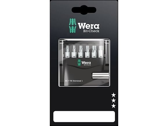 Wera 05073404001, 7 stykker, Torx, T10, T15, T20, T25, T30, T40, CE, 175 mm, 15 mm