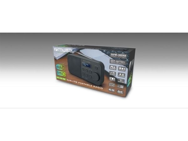 Muse M-109 DB, Bærbar, DAB+, FM, PLL, 87,5 - 108 MHz, 174.928 - 239.2 MHz, Automatisk skann, Automatisk lagring, LCD