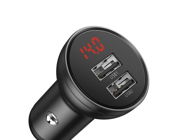 Baseus autolaturi, jossa on 24W näyttö + 3in1 Baseus Three Primary Colors USB-kaapeli 1.2m 1.2m