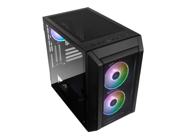 Kolink Citadel Mesh RGB - Tower - micro ATX - sidepanel med vindu (herdet glass) - ingen strømforsyning (ATX) - svart - USB/lyd