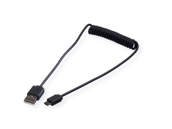 Roline USB-kaapeli USB 2.0 USB-A uros, USB-Mikro-B uros 1,00 m musta suojattu 11.02.8317