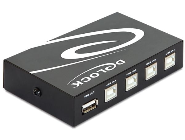 Delock Switch USB 2.0 4 port manuaalinen - USB sharing switch til periferiudstyr - 4 x USB 2.0 - desktop