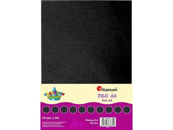 A4/2 mm svart filt 200 g, 10 stk 030