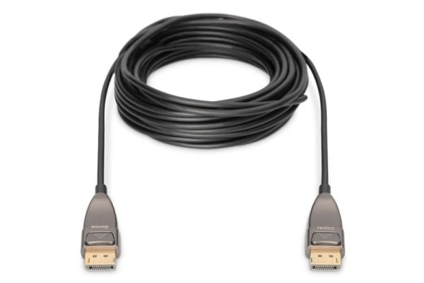 DIGITUS - DisplayPort-kabel - DisplayPort (hann) til DisplayPort (hann) - DisplayPort 1.4 - 10 m - smekklås, Active Optical Cable (AOC), støtte for...