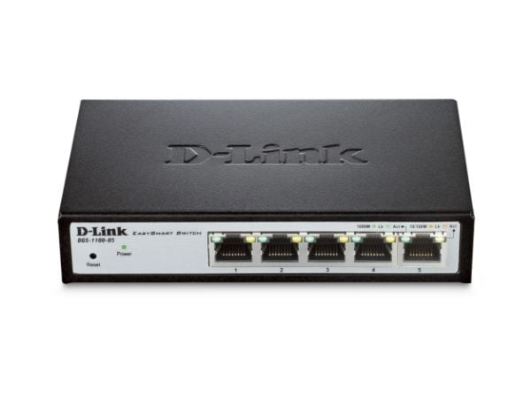 D-Link DGS 1100-05V2 - Switch - smart - 5 x 10/100/1000 - stasjonær - AC 100/240 V