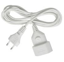 brennenstuhl H03VVH2-F 2x0.75 - Jatkojohto verkkovirralle - IEC 60906-1 (naaras) - Europlug (uros) - 3 m - litteä - valkoinen