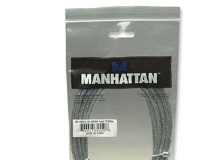 Manhattan 345408, 5 m, USB A, USB B, USB 2.0, Hankjønn/hankjønn, Sølv