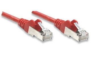 Intellinet Network Patch Cable, Cat5e, 7.5m, Red, CCA, SF/UTP, PVC, RJ45, Gold Plated Contacts, Snagless, Booted, Lifetime Warranty, Polybag - Kobl...