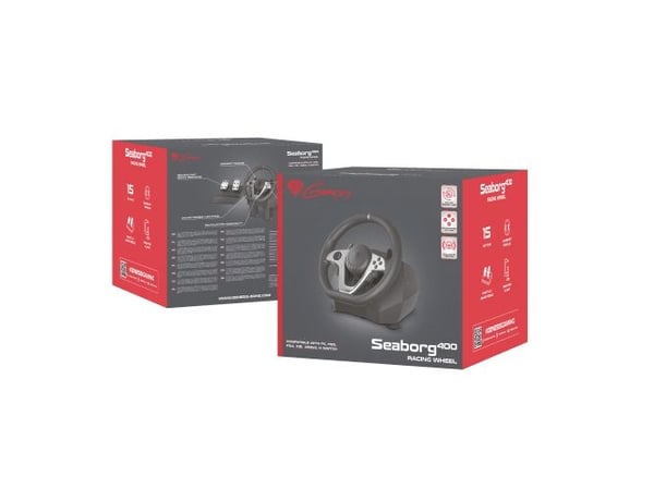 GENESIS Seaborg 400, Ratt + pedaler, Nintendo Switch, PC, PlayStation 4, Playstation 3, Xbox 360, Xbox One, Xbox One S, Xbox One X, D-pute, 900°, K...