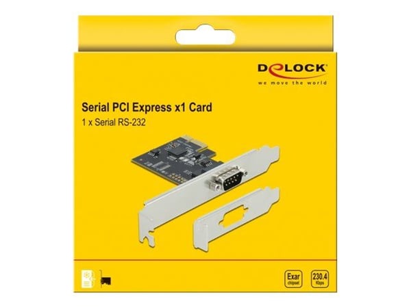 Delock PCI Express Card to 1 x Serial RS-232 - Seriell adapter - PCIe 2.0 lav profil - RS-232 x 1 - svart