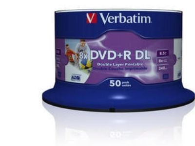 Verbatim - 50 x DVD+R DL - 8.5 GB 8x - blekkstråleskrivbar overflate - spindel