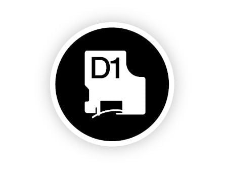 Labeltape DYMO® D1 hvid på rød 12mm x 3m
