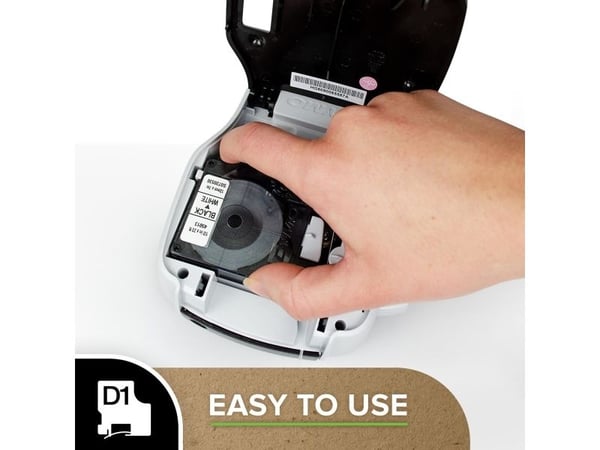 Labeltape DYMO® D1 hvid på rød 12mm x 3m