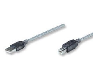 Manhattan 510424, 11 m, USB A, USB B, 2.0, 480 Mbit/s, Sølv
