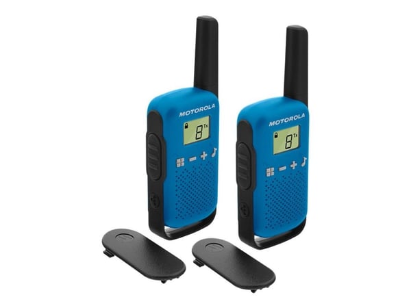 Motorola Talkabout T42 - Bærbar - toveis radio - PMR - 446 MHz - 16-kanalers - svart og blå (en pakke 2)