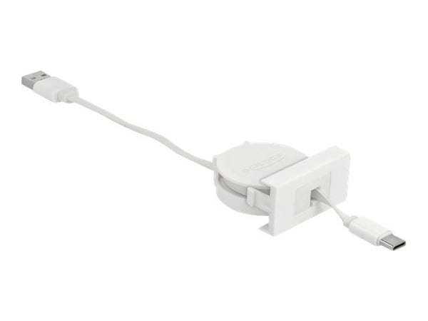 DeLOCK 81318, 0,62 m, USB A, USB C, USB 2.0, 480 Mbit/s, Valkoinen