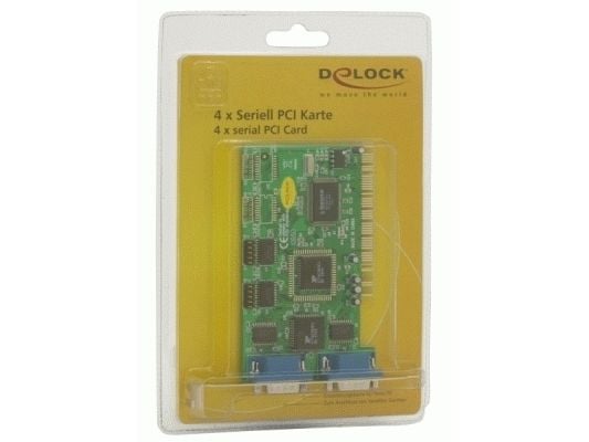 DeLock PCI-kort 4x seriell - seriell adapter - PCI - RS-232 - 4 Anschl?sse (89046)