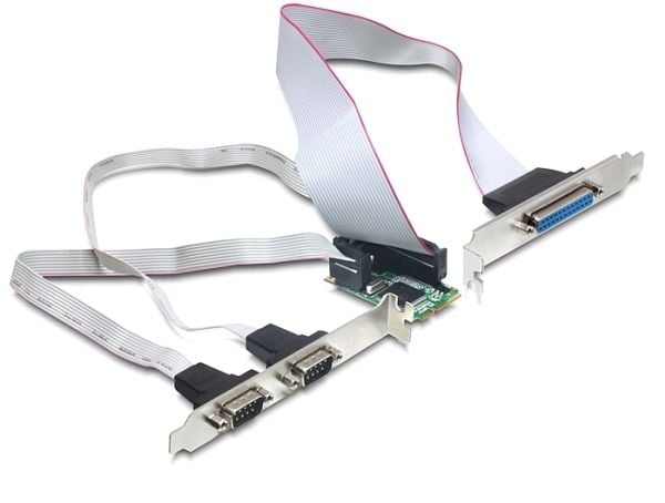 Delock MiniPCIe I/O PCIe full størrelse RS-232 2x DB9 Stecker, 1x Parallell DB25 Buchse Delock (95232)
