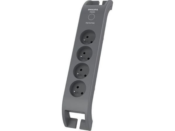 “Philips” överspännings-/skyddslösning, 4 uttag, 2 m, svart SPN3140A/60