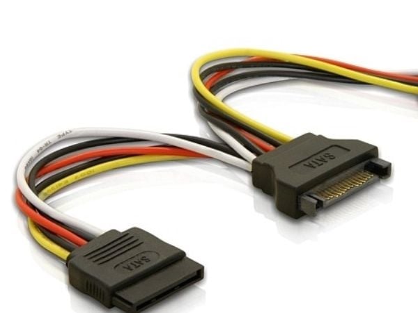 Delock - Strømkabel - SATA-strøm (hann) til SATA-strøm (hunn) - 15 cm - rett kontakt - for Delock PCI Express Card