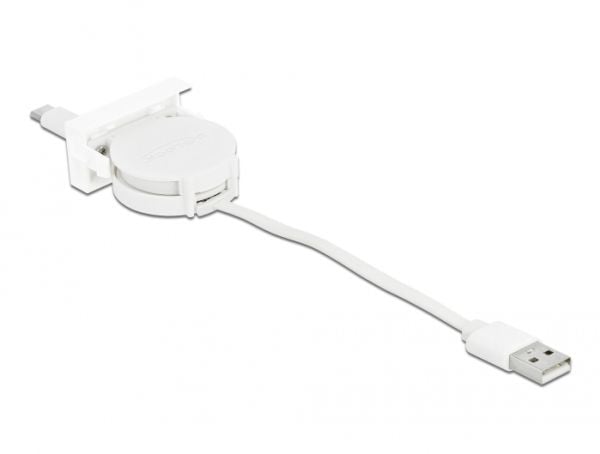 DeLOCK 81318, 0,62 m, USB A, USB C, USB 2.0, 480 Mbit/s, Valkoinen