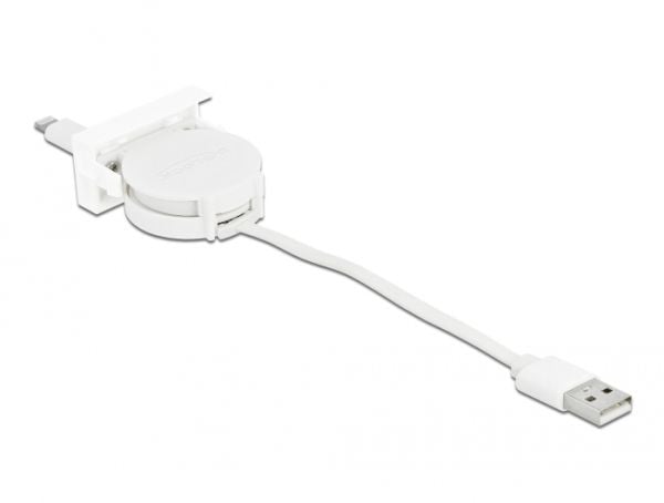 DeLOCK 81331, 0,62 m, Lightning, USB A, Uros, Uros, Valkoinen