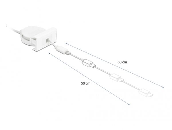 DeLOCK 81331, 0,62 m, Lightning, USB A, Uros, Uros, Valkoinen