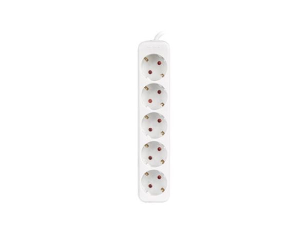 Lanberg - Flerkoplingslist - AC 230 V - 2500 watt - inngang: power CEE 7/7 - utgangskontakter: 5 (power CEE 7/3) - 1.5 m kabel - hvit