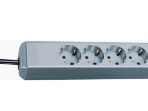 Brennenstuhl Eco-Line, 6 AC-pistorasia(a), Tyyppi H, Harmaa, Hopea, 1,5 m, 330 mm