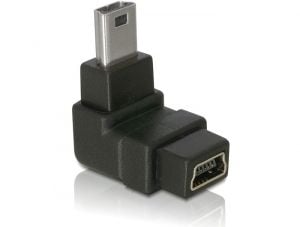 DeLOCK Adapter USB-B mini, USB-B mini 5-pin, USB-B mini 5-pin, Musta
