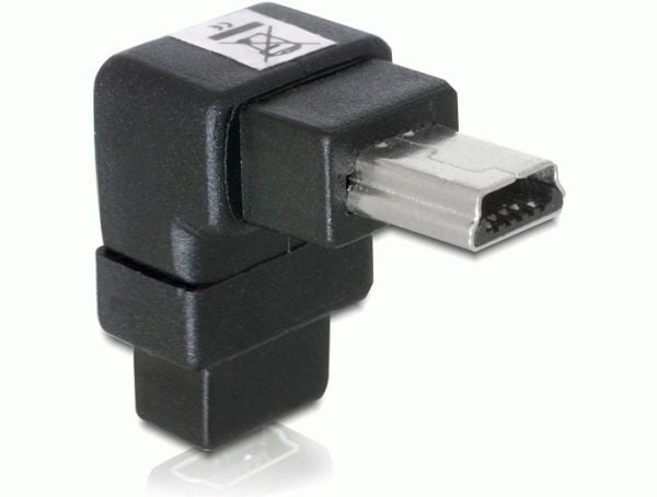 DeLOCK Adapter USB-B mini, USB-B mini 5-pin, USB-B mini 5-pin, Musta