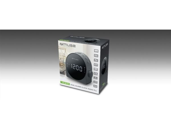 Muse M-185 CR, Klokke, Digitalt, FM, MW, LED, 2,29 cm (0.9"), Hvit
