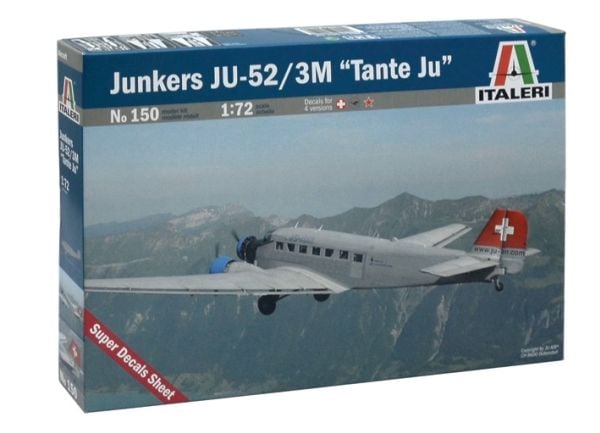 Italeri Junkers Ju - 52 / 3M ''''Tante Ju'''', 1:72, Monteringssett, Faste vinger, Militært luftfartøy, Junkers Ju - 52 / 3M, Plastikk