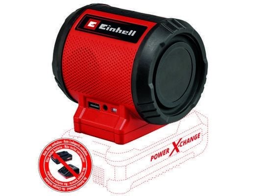 Einhell TC-SR 18 Li BT - Solo, 3 W, 120 - 20000 Hz, Ledning & Trådløs, Micro-USB A, Svart, Rød, Knapper - SOLO