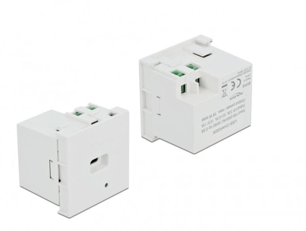 DeLOCK 81312, USB C, Kierrepuristintyyppinen liitin, Valkoinen, Muovi, Teho, 100 - 240 V