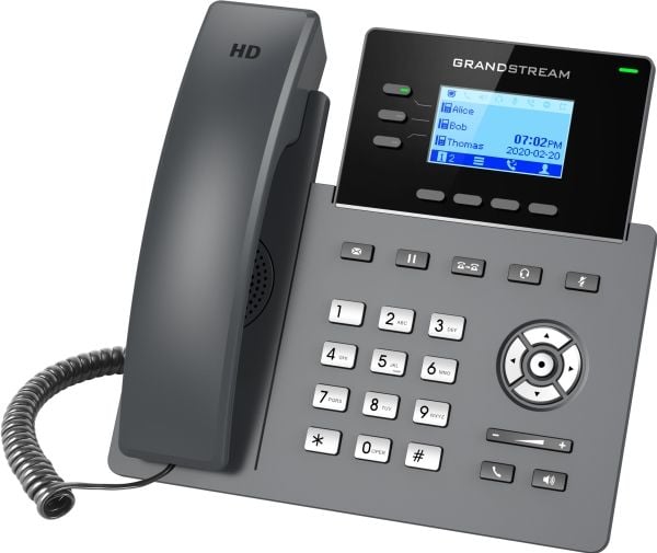 Grandstream GRP2603 - VoIP-telefon - 5-veis anropskapasitet - SIP, RTCP, RTP, SRTP, RTCP-XR - 3 linjer