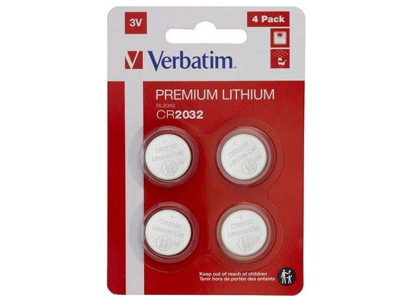 Verbatim - Batteri 4 x CR2032 - Li