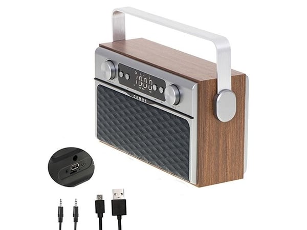 Camry Premium Radio CR 1183, Bærbar, Digitalt, FM, 16 W, Aluminium, Sort, Tre, Mønster