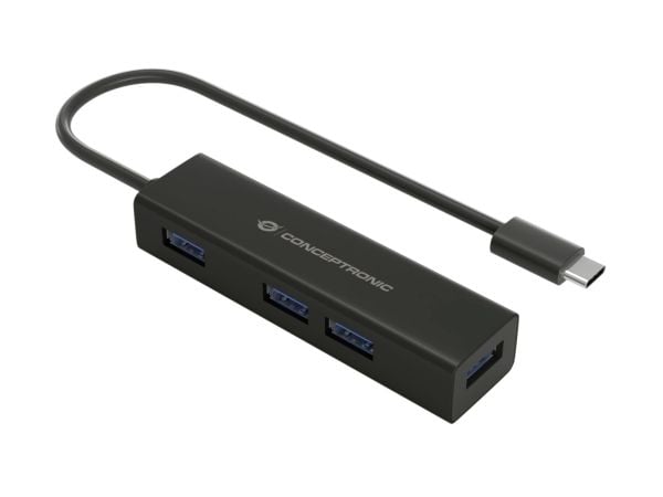 Conceptronic HUBBIES07B - Hub - 4 x SuperSpeed USB 3.0 - stasjonær