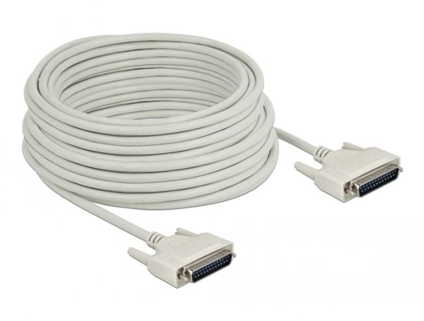 Delock - Seriell kabel - DB-25 (hann) til DB-25 (hann) - 20 m - tommelskruer - beige